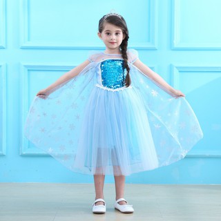 Đầm hóa trang Elsa trong phim hoạt hình Frozen cho bé gái 2-12 tuổi