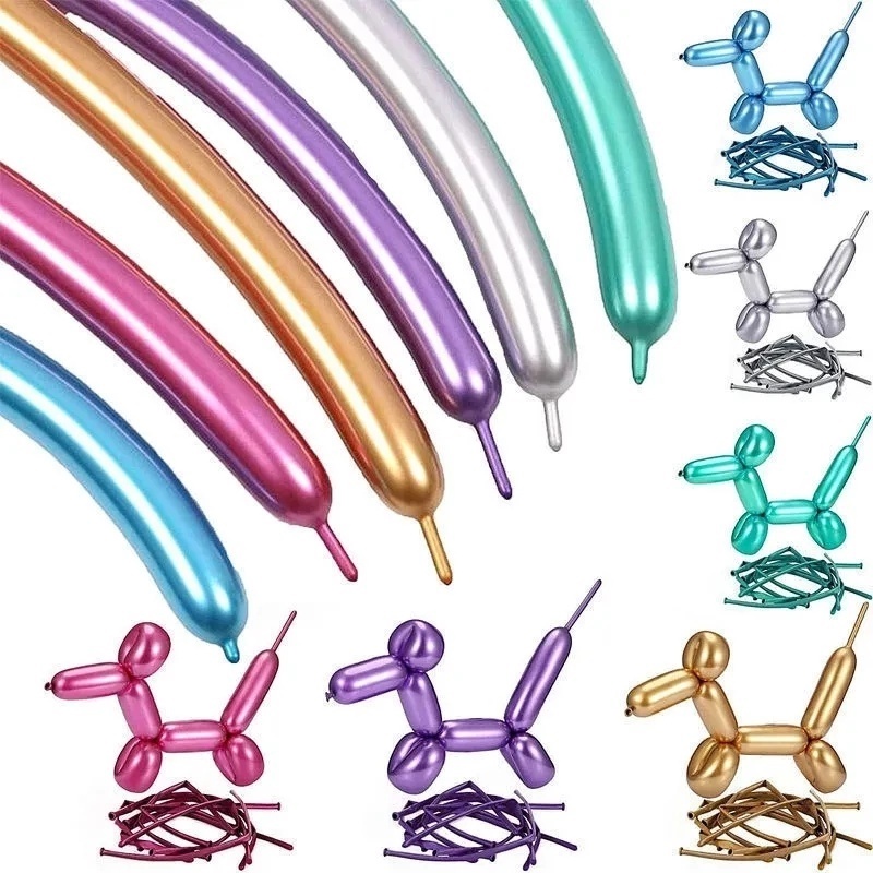 Set 10 Bong Bóng Xoắn Bằng Latex Nhiều Màu Sắc Trang Trí Tiệc Sinh Nhật Cho Bé