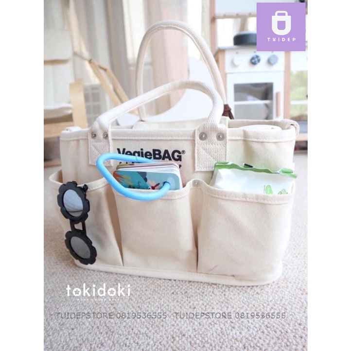 Túi Xách Balo Bỉm Sữa Cho Mẹ Và Bé Vegiebag Đa Năng phong cách Hàn Quốc hàng cao cấp