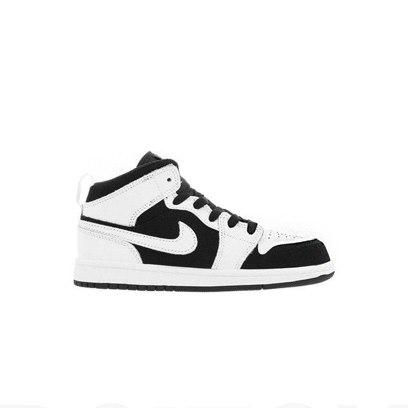 * Ưu đãi đặc biệt * Giày trẻ em gốc Air Jordan 1 Mid "Đen Trắng" Giày thể thao trẻ em cổ điển Giày bóng rổ Giày thể thao thời trang Baby Kids Boy Girls Giày Sneakers Giày thông thường