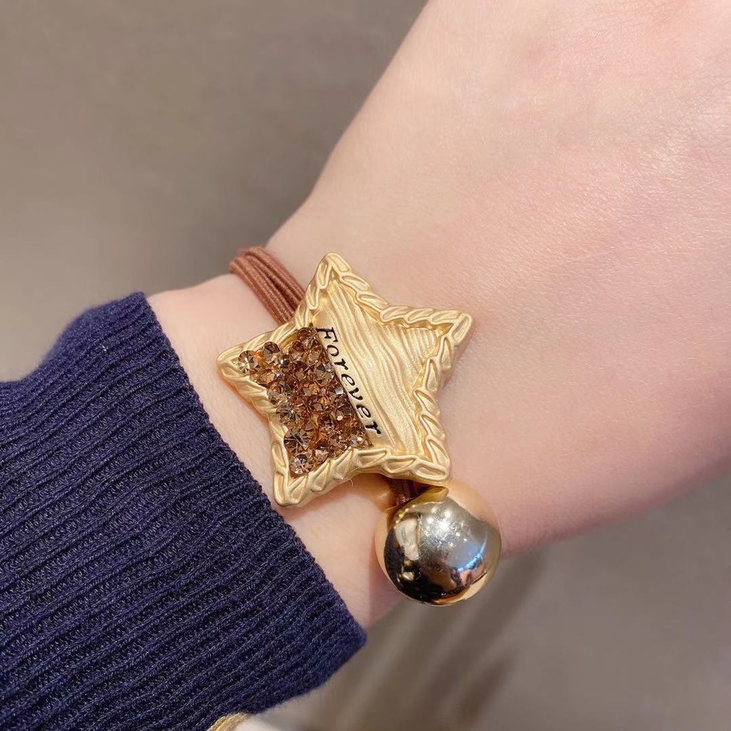 Dây Chun Buộc Tóc Xinh Xắn Hình Ngôi Sao Vàng Dễ Thương Sang Chảnh Cho Phái Nữ