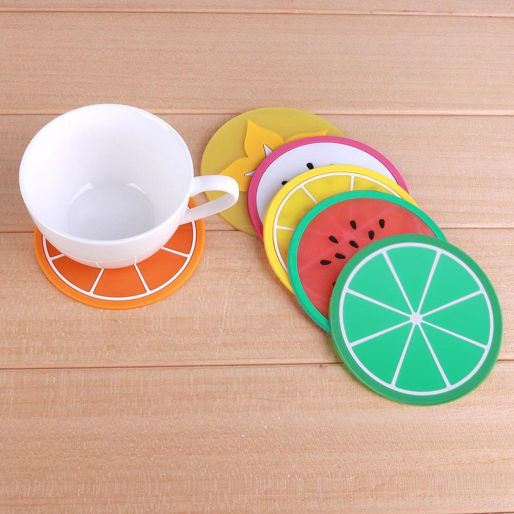 Đế lót ly silicon chống trượt hình trái cây dễ thương