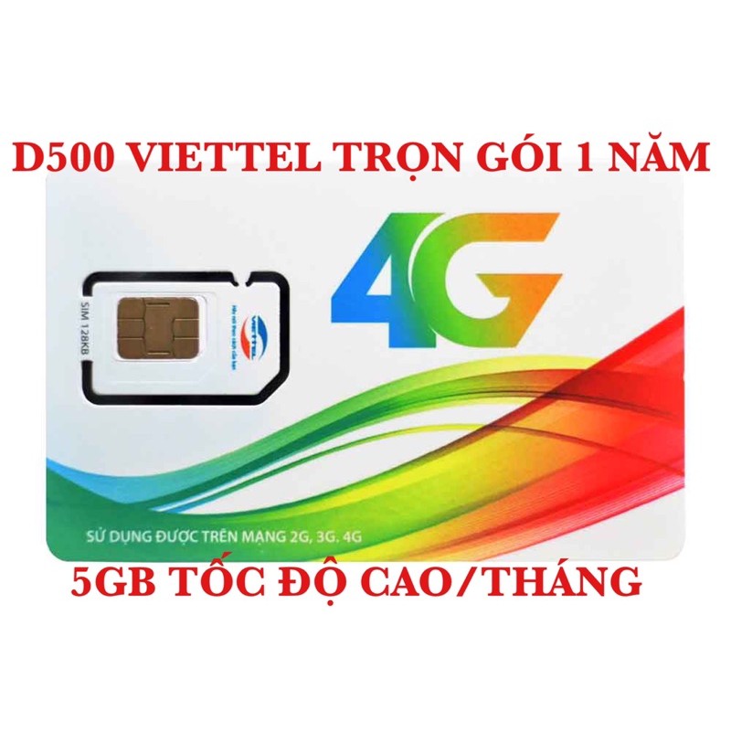 SIM 4G D500 VIETTEL 1 NĂM KHÔNG NẠP TIỀN