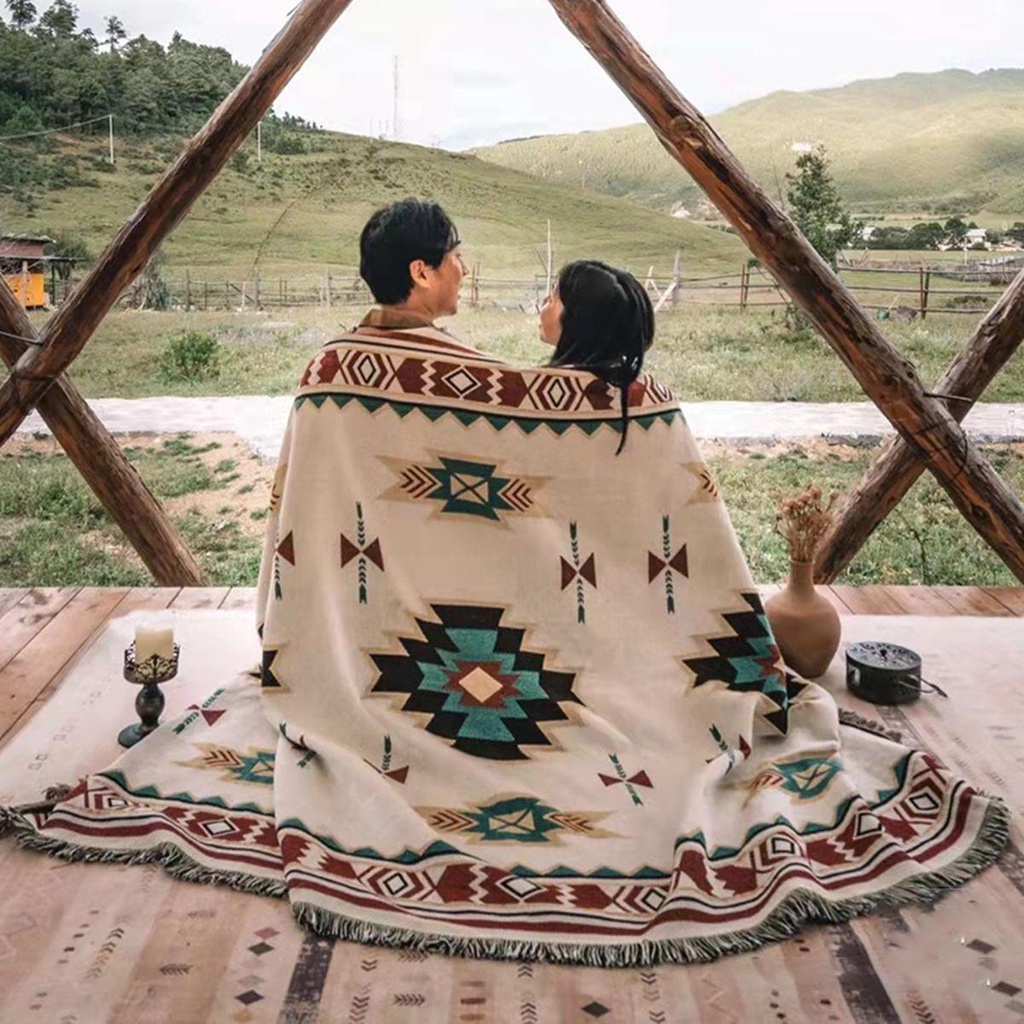 Thảm Dệt Kim Mềm Mại Trang Trí Ghế Sofa Phong Cách Bohemian
