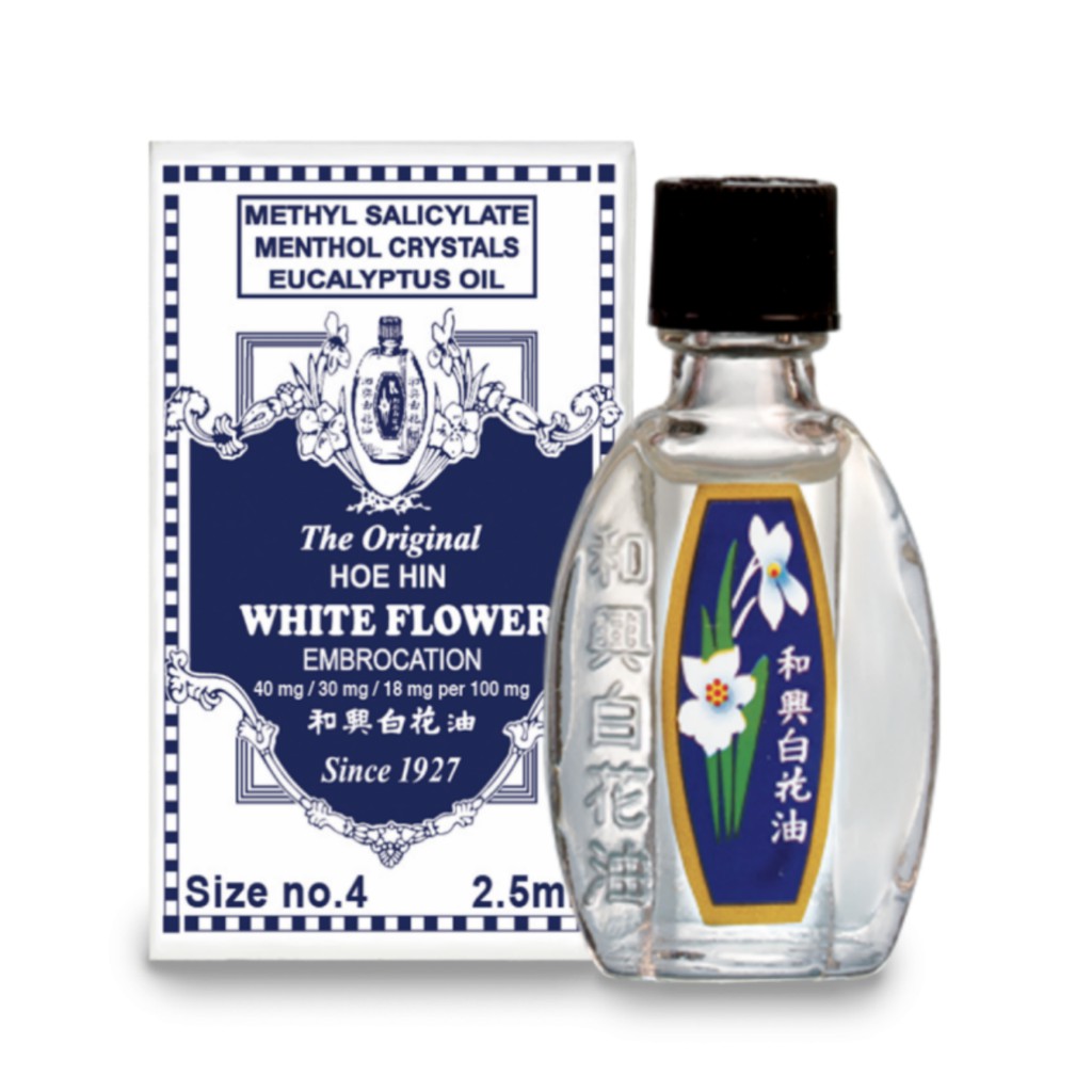 Dầu Gió Bạch Hoa HONGKONG Chính Hãng Xoa Bóp Nước Trắng Hoe Hin White Flower Embrocation Oil
