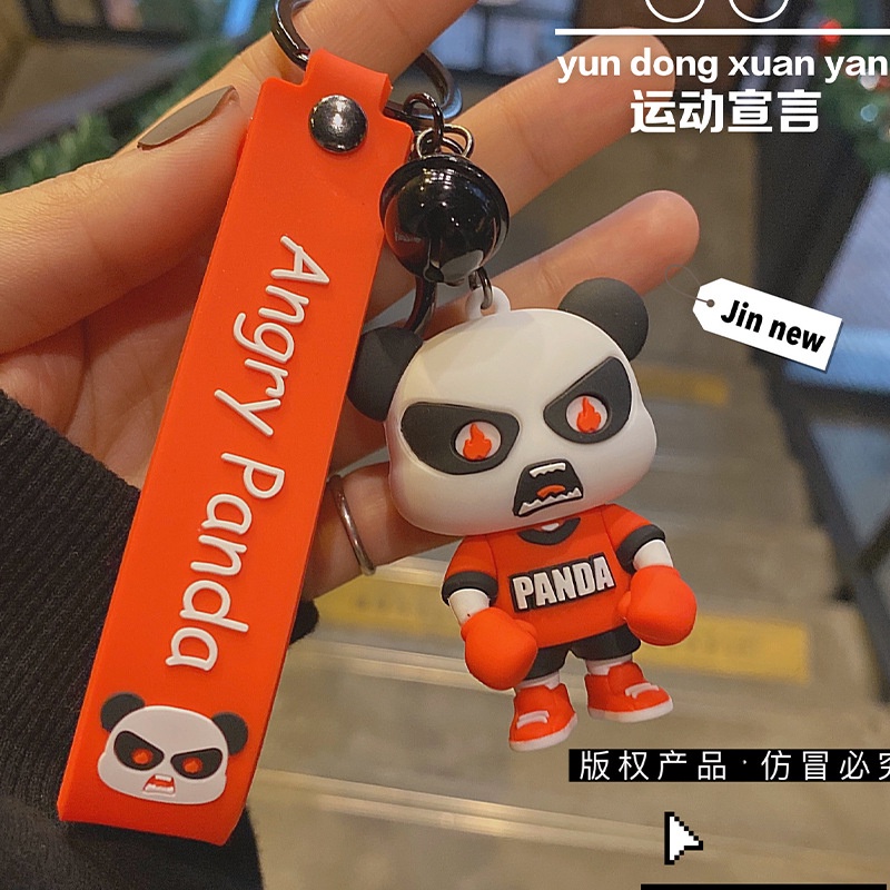 Móc khóa Panda gấu trúc biểu cảm dễ thương trang trí túi xách balo quà tặng bạn bè người thân - Ráp