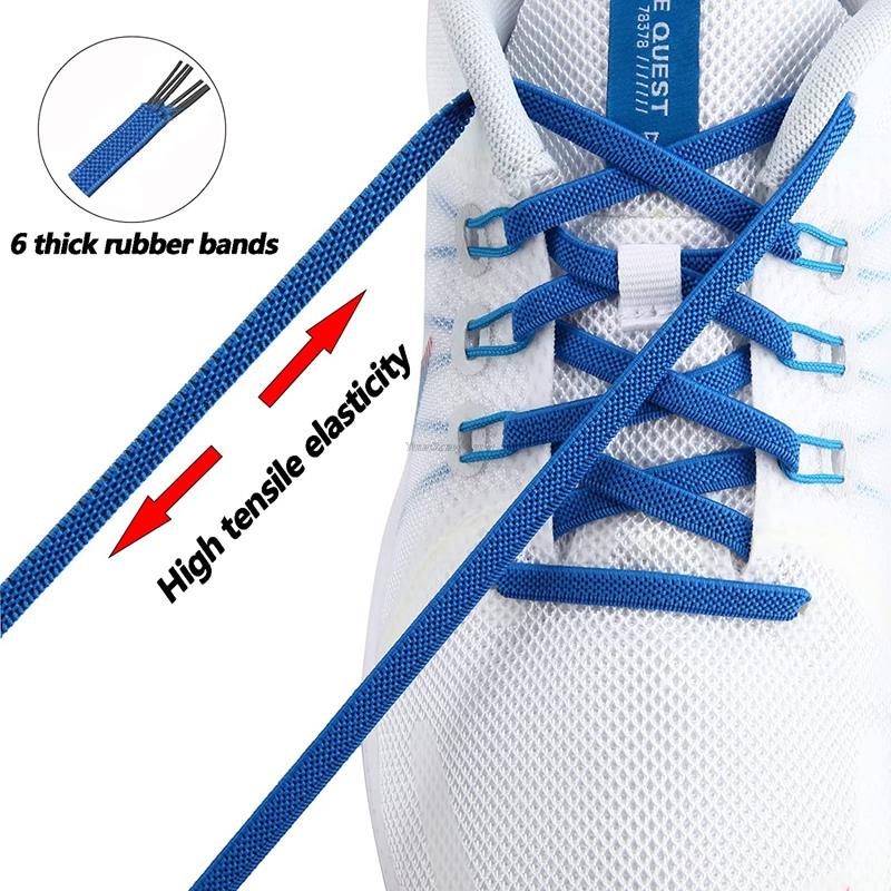 1 Cặp Dây Cao Su Buộc Giày Thể Thao Bản Rộng 7Mm Cho Người Lớn Và Trẻ Em