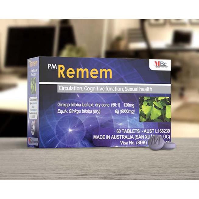 PM Remem hỗ trợ tăng cường tuần hoàn não Hộp 60 viên