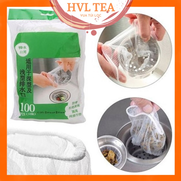 Túi lọc rác bồn rửa bát, hàng chuẩn JOYLOT, giá rẻ [Gói 100 Chiếc] - HVL TEA