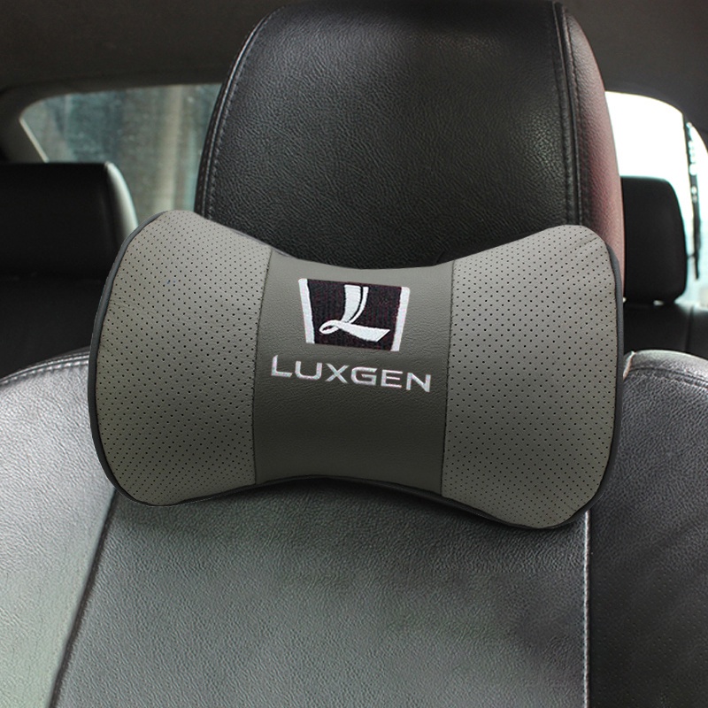 Set 2 gối tựa đầu bằng da gắn ghế ngồi xe hơi Luxgen U5 U6 7 U7 MasterCEO