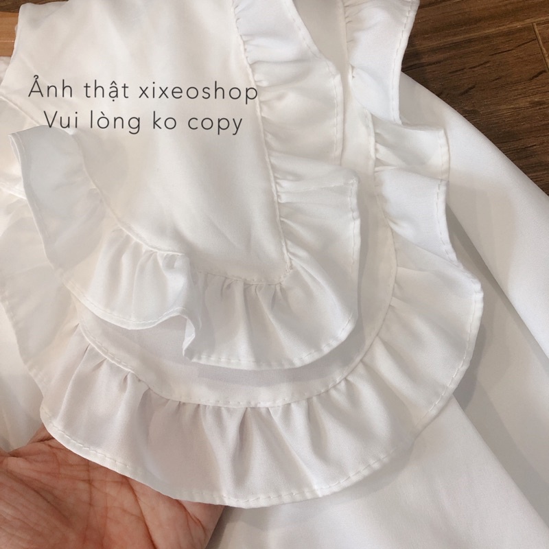 Áo sơ mi trắng cổ bèo to tiểu thư Hàn Quốc xixeoshop - v92