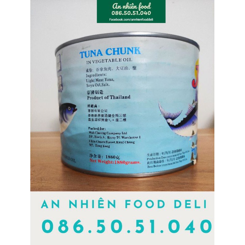 Tuna Chunk Jett / Cá Ngừ Ngâm Dầu Hộp 1,8kg