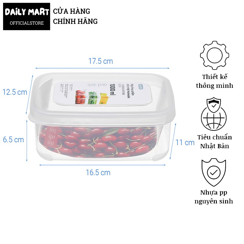 [Bộ 3] Hộp Nhựa Đựng Thực Phẩm, Hộp Đựng Bảo Quản Đồ Ăn Dạng Chữ Nhật HOKKAIDO Inochi | BigBuy360 - bigbuy360.vn