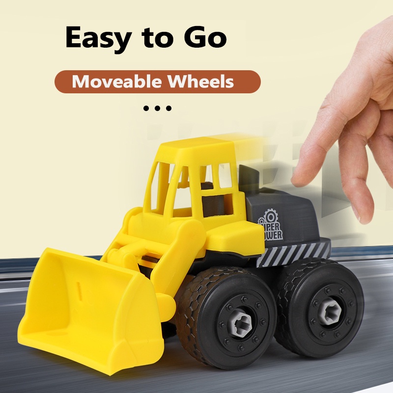 Set 4 món đồ chơi lắp ráp mô hình xe tải xi măng SEA SUN TOYS dành cho bé trai