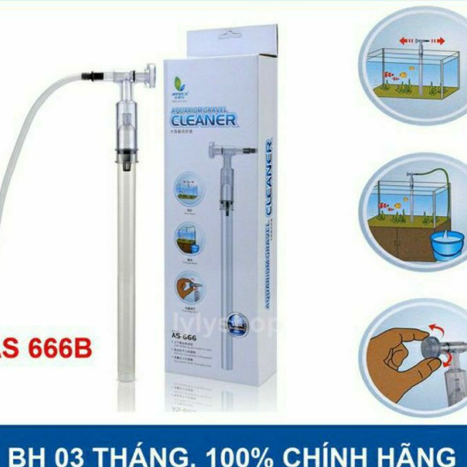Máy hút cặn hồ cá AS-666B dùng cho hồ cá cảnh, hồ thủy sinh