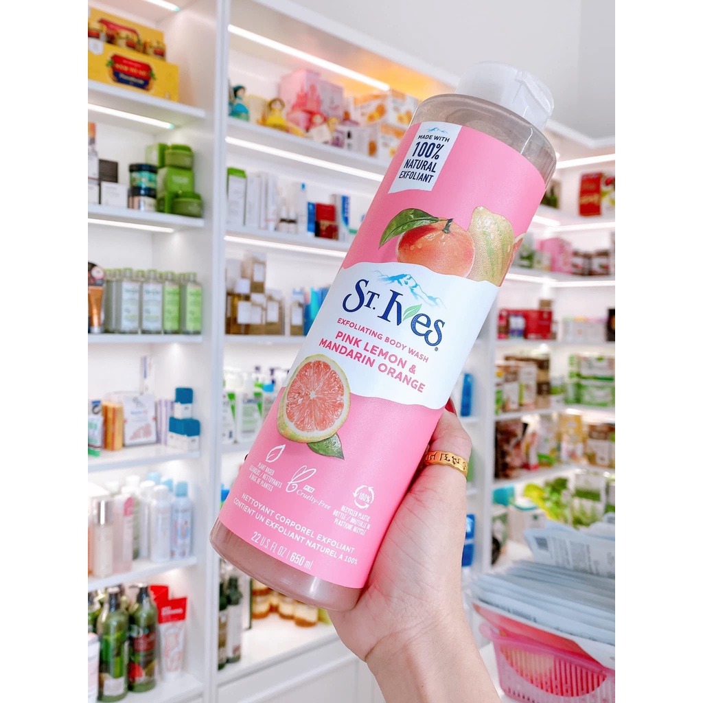 Sữa tắm tẩy tế bào chết St.Ives 473ml hương cam chanh, yến mạch, muối biển, mơ-mỹ