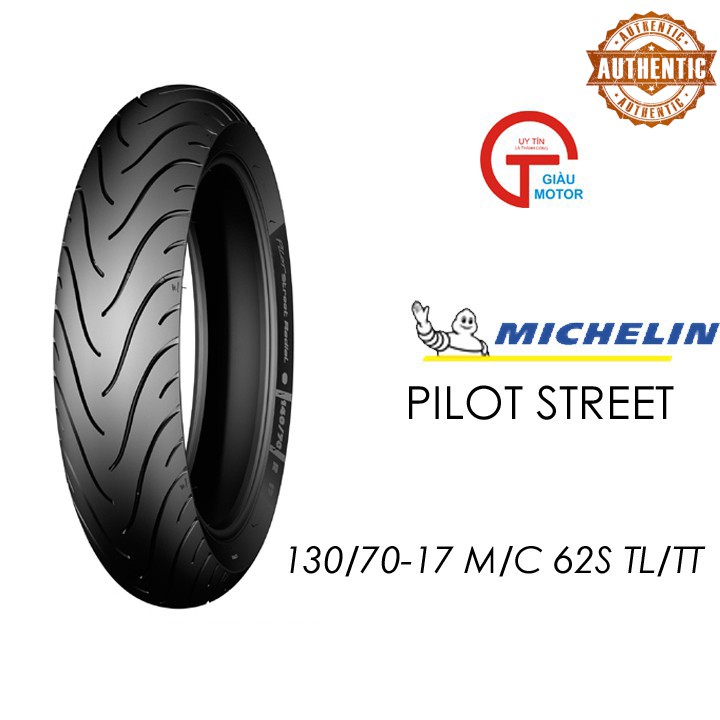 Vỏ lốp xe máy 130/70-17 M/C PILOT STREET 62S TL/TT Hãng Michelin Thái Lan