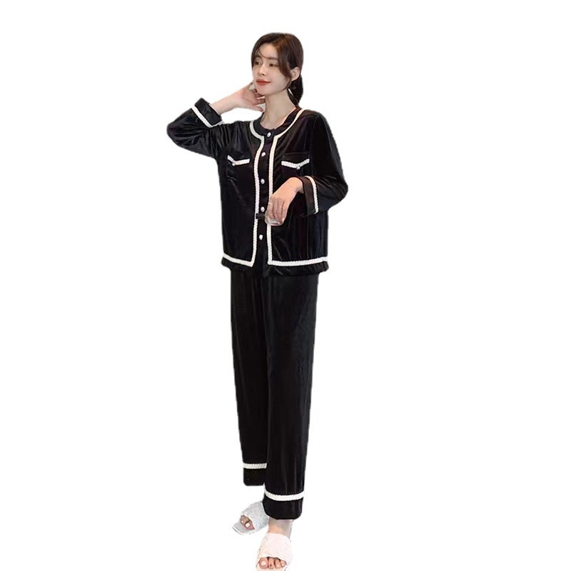 (MớI) Bộ Pijama Nhung DàI Tay Giữ ẤM Cho Nữ