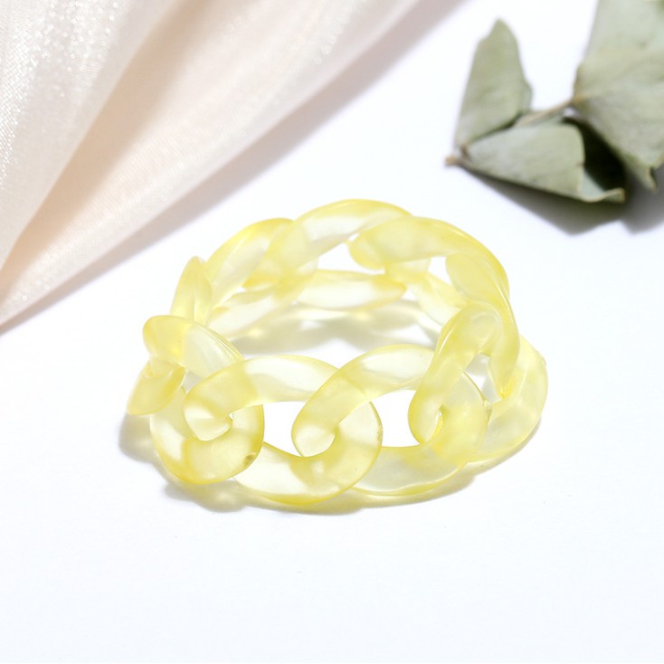 Nhẫn Bện Dây Nhựa Resin Màu Gradient Không Thấm Nước Thời Trang