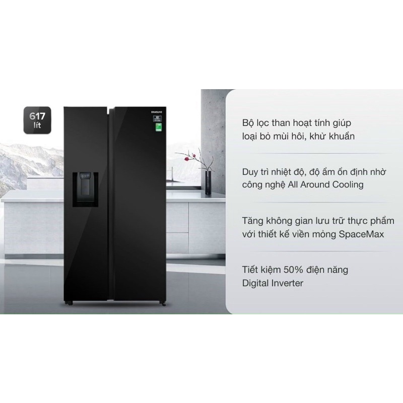 Tủ lạnh Samsung inverter 617 lít RS64R53012C/SV