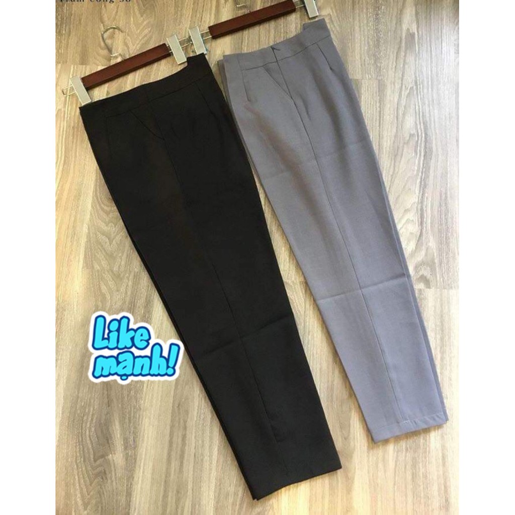 Quần baggy công sở cạp cao chất liệu vải xước hàn co giãn nhẹ phù hợp cho chị em tư 40kg đến 57kg