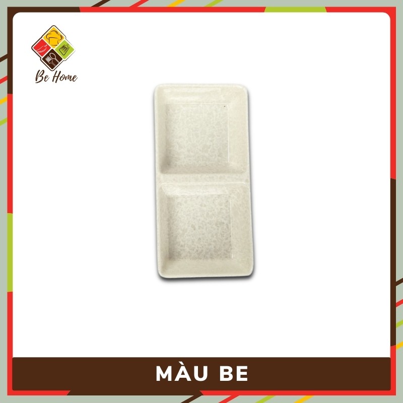 Khay Nước Chấm Melamine BEHOME Chén nhựa chấm đĩa chấm 2 Ngăn Melamine Dụng Cụ Bàn Ăn Cao Cấp