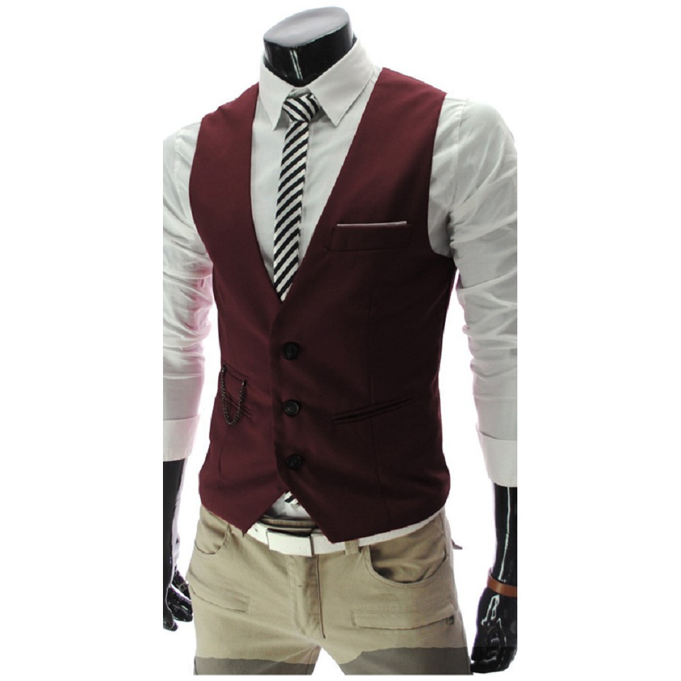 Bộ quần áo giả vest bao gồm áo ngoài, ghi lê và quần âu chất mỏng nhẹ dáng ôm trẻ trung | BigBuy360 - bigbuy360.vn