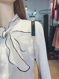 2215 Sơ mi trắng công sở thắt nơ bèo