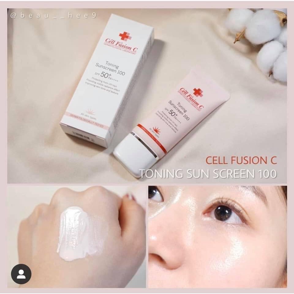 Kem chống nắng CELL FUSHION C 50ml (sẵn 3 màu đỏ. xanh. hồng)