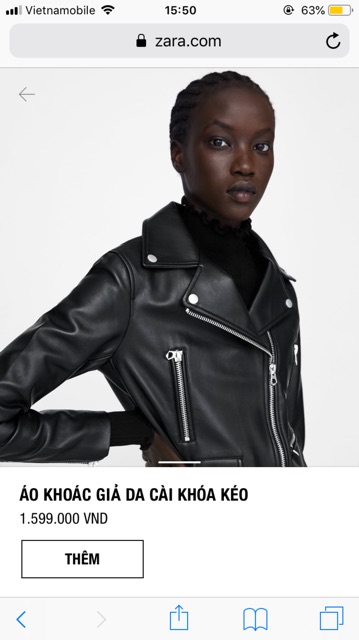 [On sale] Áo khoác da Biker Jacket Zara China Authentic