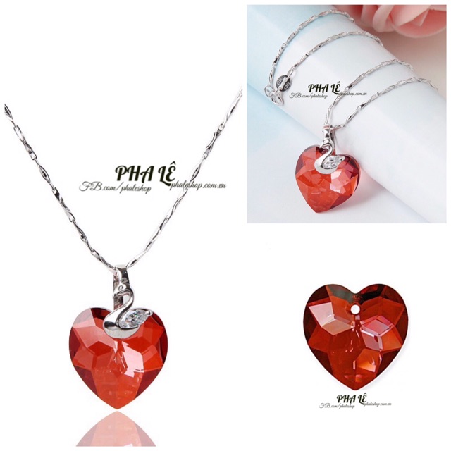 Mặt Dây Chuyền Pha Lê Swarovski Trái Tim Đa Dát S18mm