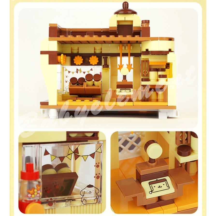 Sanrio Đồ Chơi Lắp Ráp Đồ trang trí Ngôi Nhà Kem Melody DIY