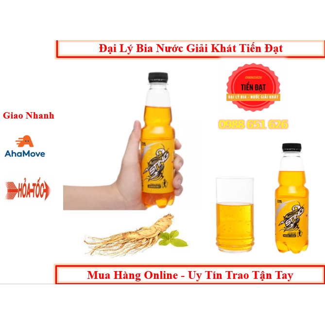 Thùng Nước Tăng Lực Sting Dâu / Sting Nhân Sâm 330ml - Chai Nhựa 24 chai X 330ml