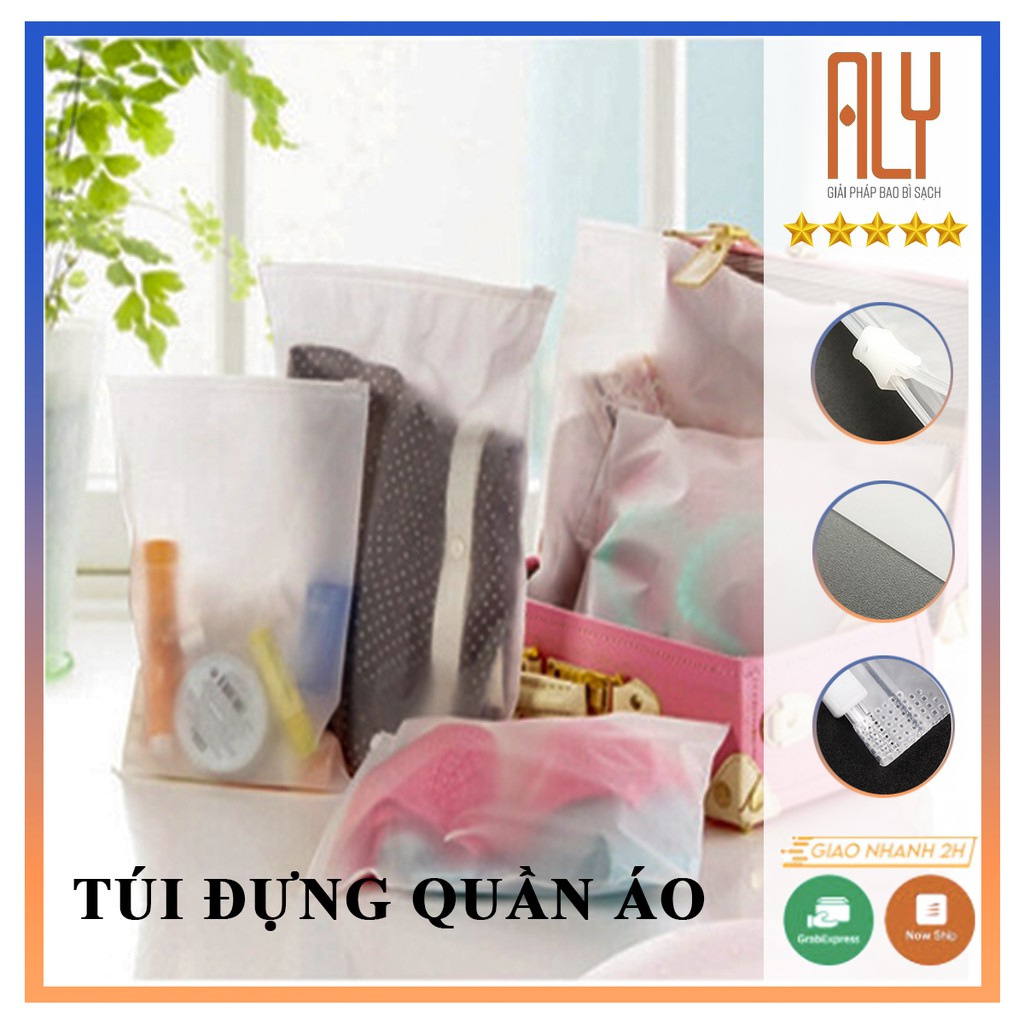 Túi zip lụa mờ, túi zip khóa kéo đựng đồ cá nhân