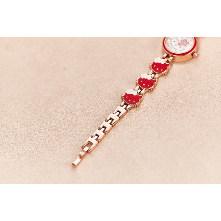 Hello kitty Đồng Hồ Đeo Tay Bằng Thép Không Gỉ Họa Tiết Hoạt Hình Dễ Thương Cho Bé Gái