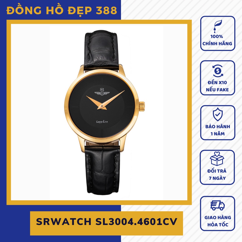 Đồng hồ nữ dây da SRWATCH SL3004.4601CV chính hãng Sapphire chống xước , chống nước