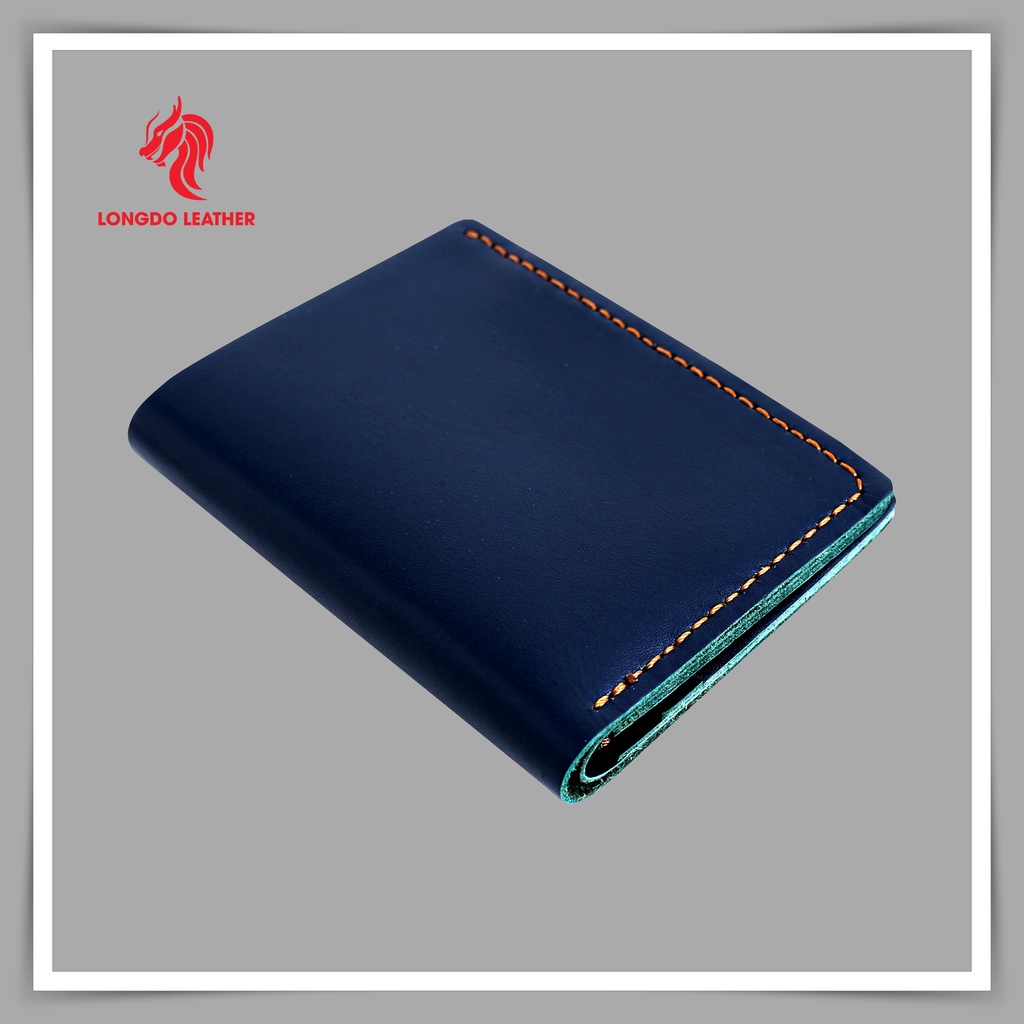 Ví da đứng nam cao cấp da bò thật - Bảo hành 5 năm - Hàng chính hãng thương hiệu Longdo Leather - BD04