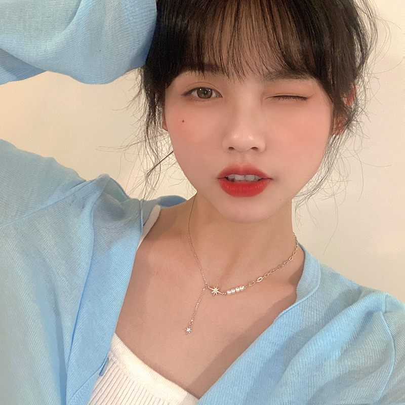 Vòng cổ đính ngọc trai xinh xắn theo phong cách Hàn Quốc cho nữ