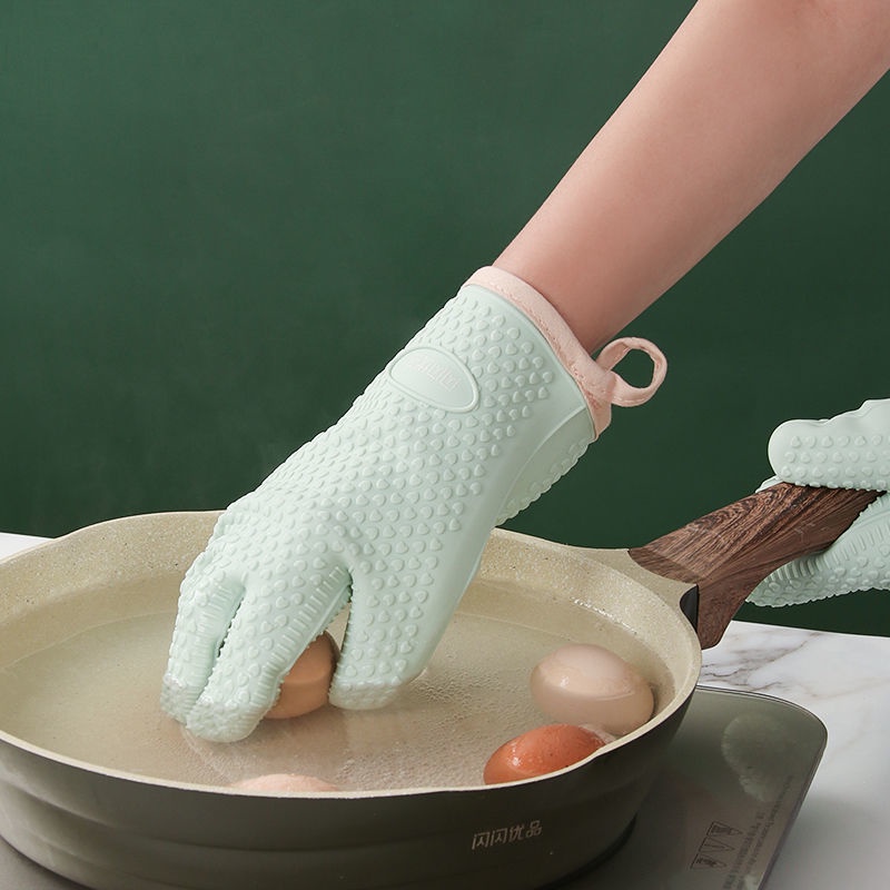 Găng Tay Silicone Dày Cách Nhiệt Chống Bỏng Tiện Dụng Cho Nhà Bếp