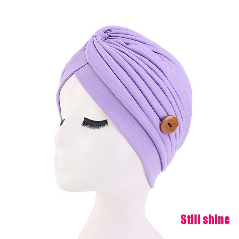 Mũ Turban Bảo Vệ Tai Có Nút Dành Cho Nữ