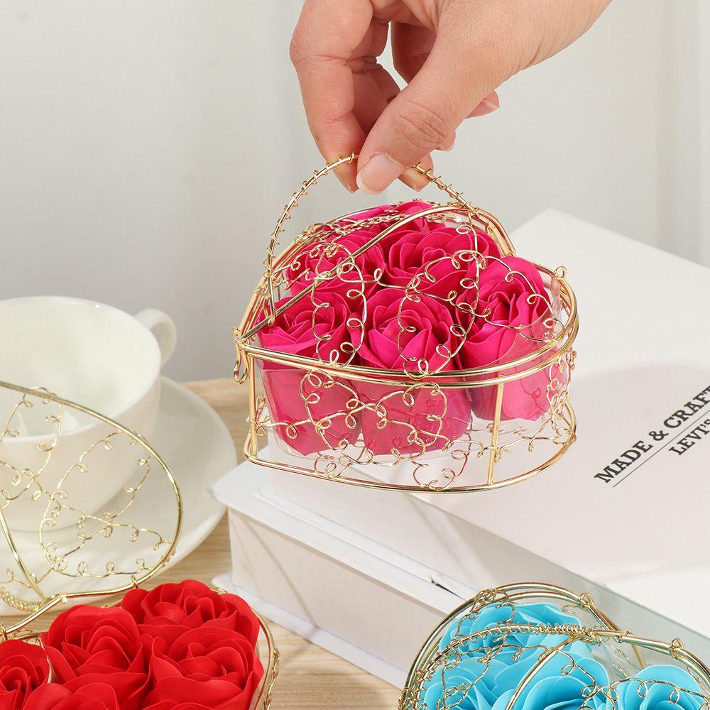 ZAIJIE24 Giỏ Sắt Đựng Hoa Hồng Xà Phòng Sáng Tạo Trang Trí Tiệc Cưới / Giáng Sinh