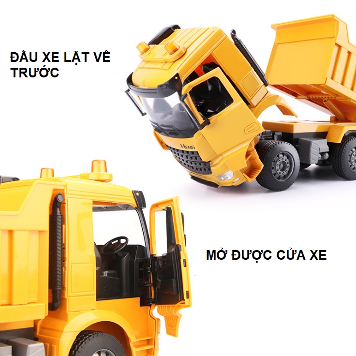 Xe ô tô tải chở hàng cỡ lớn đồ chơi trẻ em bằng nhựa cao cấp có âm thanh và đèn