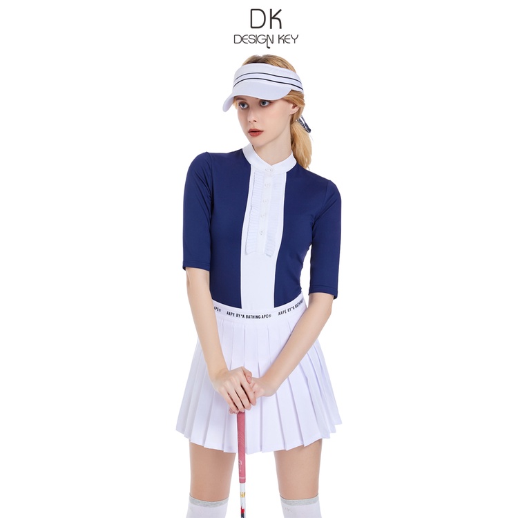 Bộ Áo Thun + Chân Váy Xếp Ly Chơi golf Chống Nhòe Nhanh Khô Thiết Kế Kiểu Thể Thao OYK7 Thời Trang Xuân Hè Cho Nữ