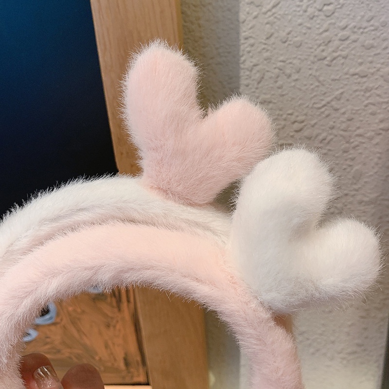 Cài tóc mềm mại hình tai hươu dễ thương phong cách Hàn Quốc tiện dụng khi rửa mặt cho nữ