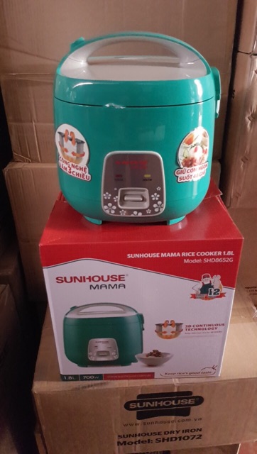 [Mã 273ELHA100K0 hoàn 7% đơn 500K] Nồi cơm điện Sunhouse Mama 8652G 1,8L