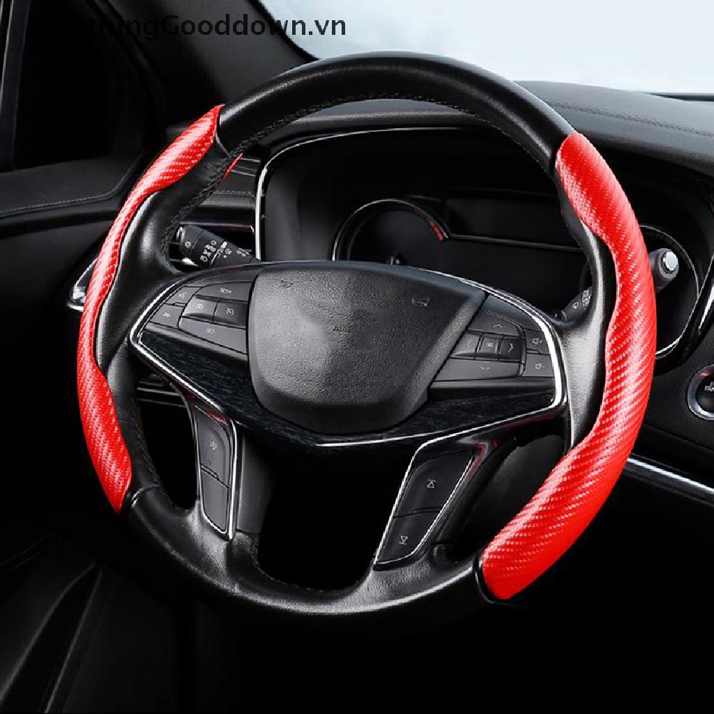 Bộ 2 Vỏ Bọc Vô Lăng Xe Hơi 15inch Bằng Sợi Carbon Chống Trượt