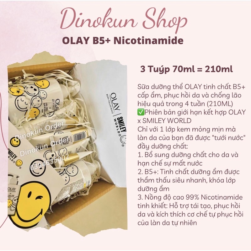 Dưỡng thể OLAY B5 + Niacinamide siêu cấp ẩm và phục hồi da