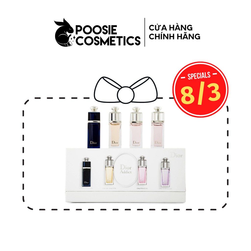 Bộ quà tặng nước hoa mini 4 chai Dior Addict LA Collection 4 x 5ml