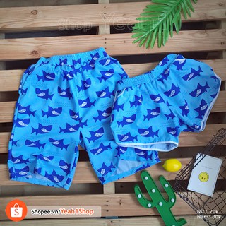 [Yeah1Shop]- Quần đôi đi biển cá mập nhe răng ( nam nữ )