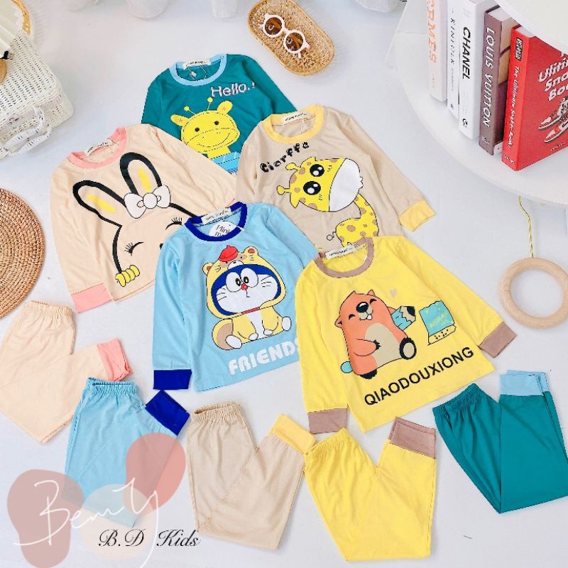 [HCM] Bộ quần áo thu đông cho bé trai bé gái 6-17kg, Cotton thun lạnh Minky Mom, Vải Sài Gòn